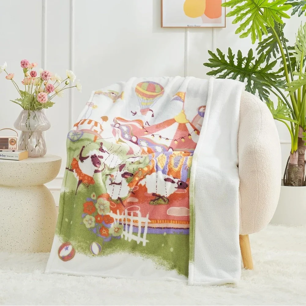 Cozy Bliss 59” Printed Throw - Lamb Playground